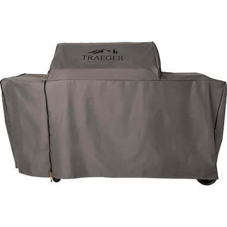 Traeger Full Length Grill Cover, 23 in W, 70 in D, 46 in H, Polyester, Gray BAC775