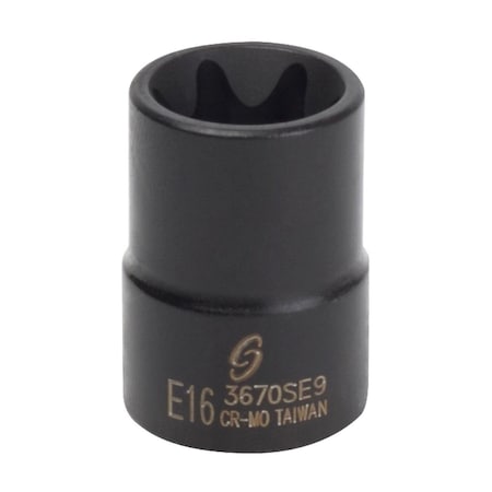 Sunex 3/8 in Drive E16 Inverted Star Impact Socket 3670SE9