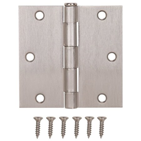 Prosource Square Corner Door Hinge, Steel, Satin Nickel, Loose Pin, 180 deg Range of Motion 20338SNX