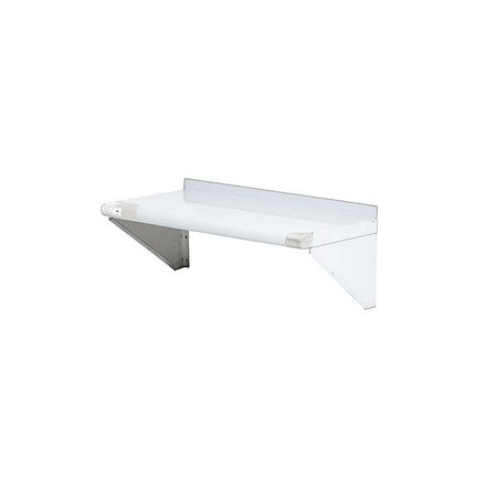 Zoro Select Stainless Steel Wall Shelf, 12"D x 24"W x 11-1/2"H, Silver 2HFZ9