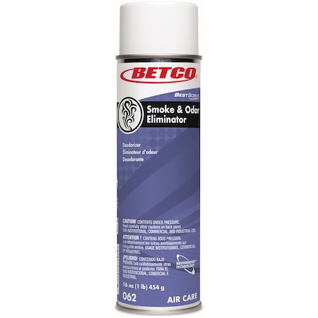 Betco Smoke & Odor Eliminator, Aerosol, 16 fl oz, 12PK 0622300