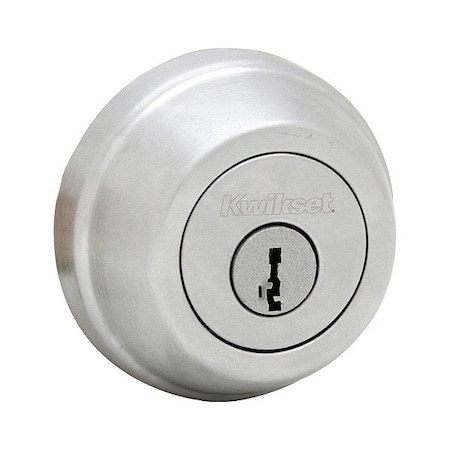 Kwikset Single Cylinder Deadbolt, 1" L Throw, Zinc 780-26D-SMT-6AL-STRKP-K3