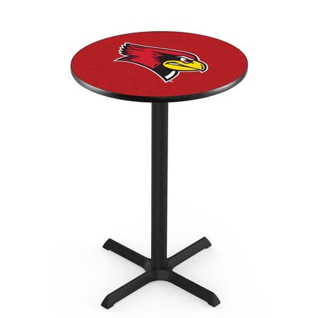 Holland Bar Stool Co 36" Blk Wrinkle Illinois State Pub Table, 36" dia. Top L211B3636IllStU