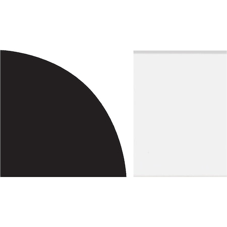 Royal 1/2'' W.x1/2'' H.x96'' L. Wht PVC Quarter Round Molding 5073217