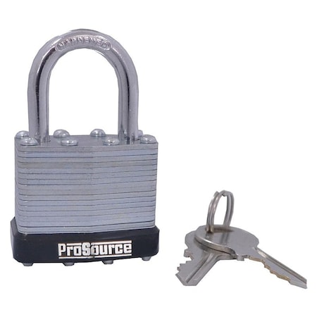 Prosource Padlock, Standard Shackle, 1/4 in Dia Shackle, 1-1/4 in H Shackle, Steel Shackle, Steel Body HD00034-3L
