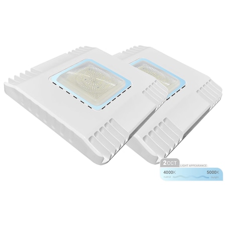 Nuwatt LED Canopy Lights for Gas Station, Carport Lighting, Waterproof 2CCT Selectable, 18000LM, 2PK NW-CP-150W-2CT-WH-2P
