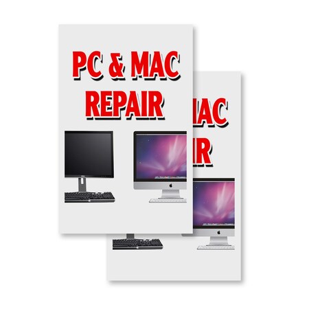 Signmission Pc & Mac Repair, Vinyl Decals Only 24 Inch x 36 Inch, Vinyl Decal, 2PK DSB-2436-2PACK-Pc & Mac Repair