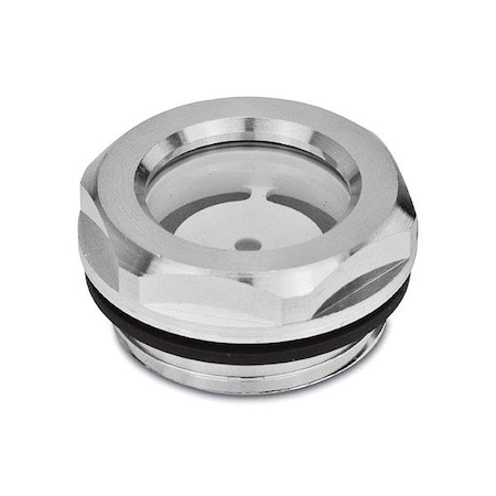 Jw Winco Sight Glass, Aluminum, 30 mm Hex Thick 743.1-18-M26X1.5-A
