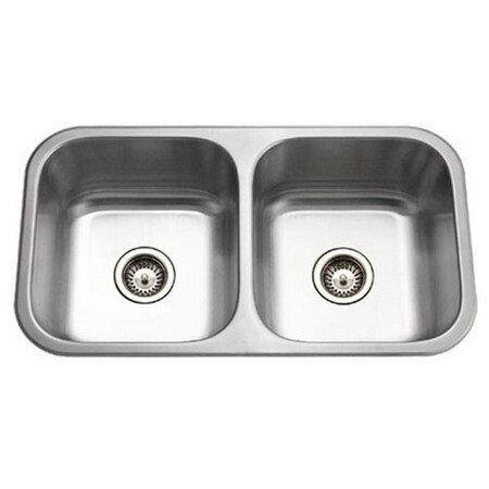 Houzer Medallion Classic Series Undermount Stainless Steel 50 50 Double Bowl Kitchen Sink MD-3109-1