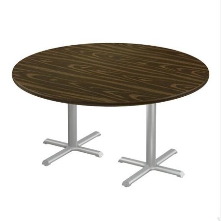Correll Round Cafe Table, 60 in W, 60 in L, 29 in H, Particleboard Top, Walnut SCT60R-01-98-01