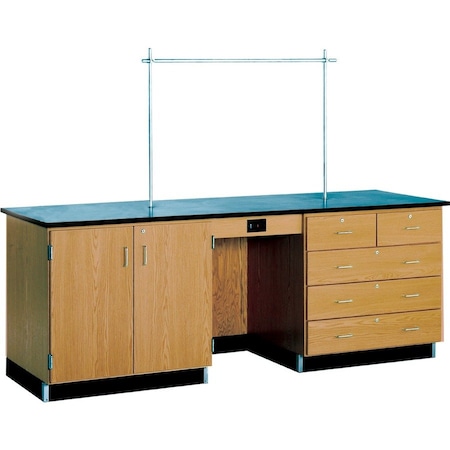 Diversified Spaces Teachers Desk Instructor Desk, 96" x 30" x 36", 30" D X 36" H, 96" W X Red Oak 1116KF