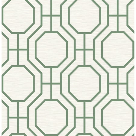 A-Street Prints Manor Green Geometric Trellis Wallpaper 4122-27047