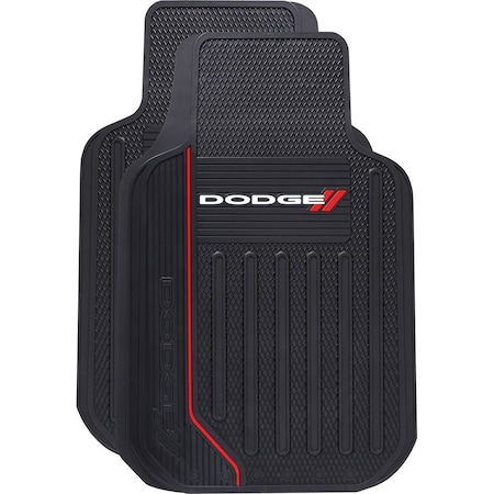 Plasticolor Universal 31 Length X 18 Width X 1 Height Dodge Logo Black Rubber 2 Piece 001619R01