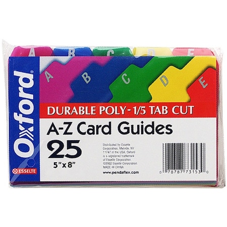 Oxford CardGuides, Alpha, 1/5Tab, 5x8, PK25 73155
