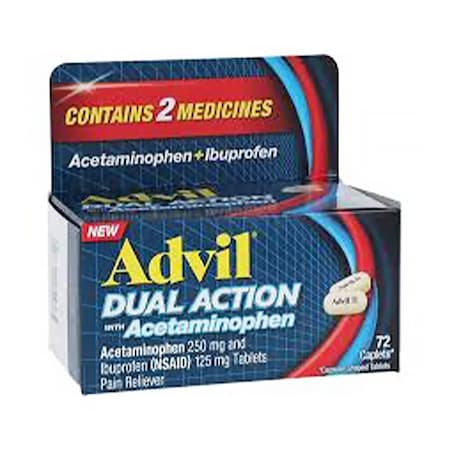 Advil Dual Action W/Acetaminophen Tablets, 250/125mg, 72PK 00573014772