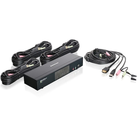 Iogear 4PORT HDMI MULTIMEDIA KVM SWITCH W/AUDIO USB 2.0 HUB & CABLES GCS1794