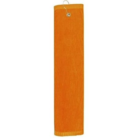 Towelsoft Premium 16 inch x 26 inch Velour Golf Towel with Tri-fold Hook & Grommet Placement-Orange Golf-GV1201TR-ORG