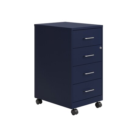 Space Solutions 14.25 in W 4 Drawer Mobile Organizer, Navy 25945