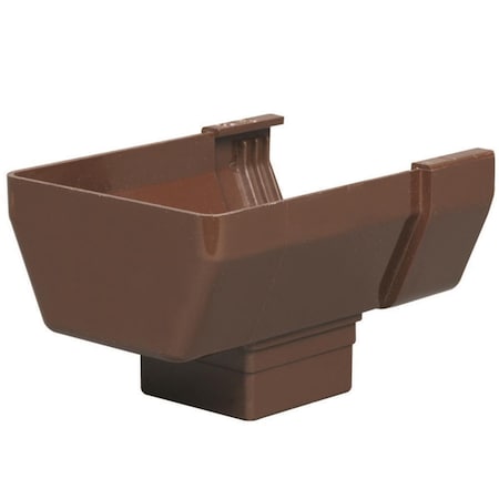 Dendesigns 5.8 x 4.5 x 5.8 in. Vinyl U Gutter Drop Outlet, Brown, 10PK DE2741110