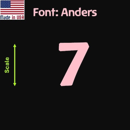 Aacc Self-Adhesive Vinyl Number: 7, Size: 5 cm. Color: Pink Font: Anders, 8PK AACC-Anders-N7-Pink-M5x8
