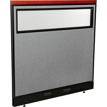 Global Industrial Interion Deluxe Electric Office Partition Panel with Partial Window, 48-1/4"W x 47-1/2"H, Gray 694770WEGY