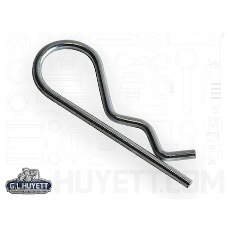 Huyett Bridge Pin, Zn Plt Spg Stl, .062 Wire Dia x 1.312 L x .310 In Eye Dia x Fits .25 to .5 Shft BP-222