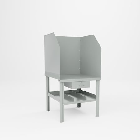 Pucel Arc Welding Bench with Solid Shield, 36x36x18, Gray AW-3636-S-DR