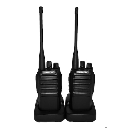 Maxon Portable Two Way Radio, 16 CH, Blk, 470 MHz, 2PK TS-3416X2