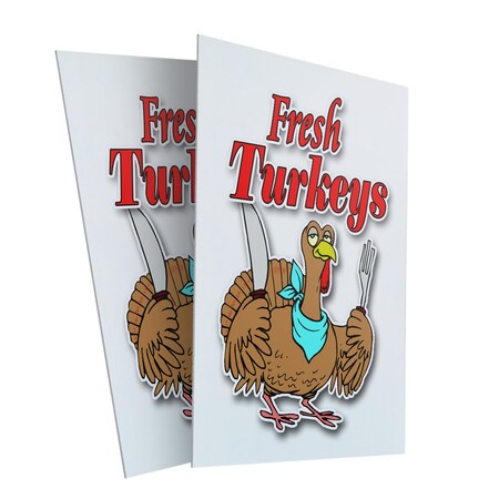 Signmission Fresh Turkeys, Plastic Signs Only 24 Inch x 36 Inch, Corrugated Plastic, 2PK CSB-2436-2PACK-Fresh Turkeys