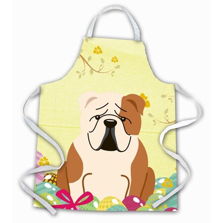 Carolines Treasures Easter Eggs English Bulldog Fawn White Apron BB6125APRON