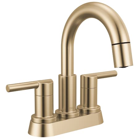 Delta Nicoli Two Handle Centerset Pull-Down Bathroom Faucet, 6.94 in, Champagne Bronze 25749LF-CZPD