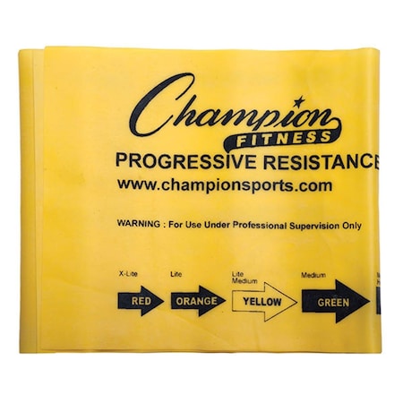Champion Sports 4 ft. Therapy & Exercise Flat Band, Yellow - Light & Medium CH56021