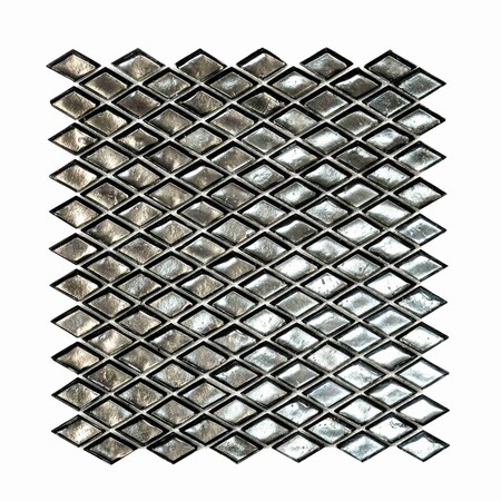 Apollo Tile Gray 10.8 in x 11.4 in Glass Glossy Floor and Wall Mosaic Tile 8.55 sqft/case, 10PK APLADI8802A