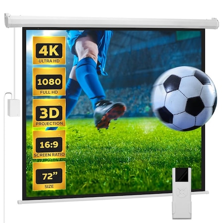 Pyle 72 in Portable Motorized Matte White Projector Screen PRJELMT76