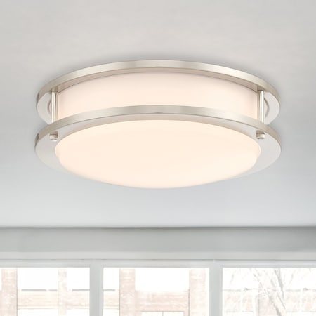 Designers Fountain 10 in. Modern Brushed Nickel Selectable 5 CCT Integrated LED Flush Mount for Bedrooms, 4PK EV1410C5D-35-4