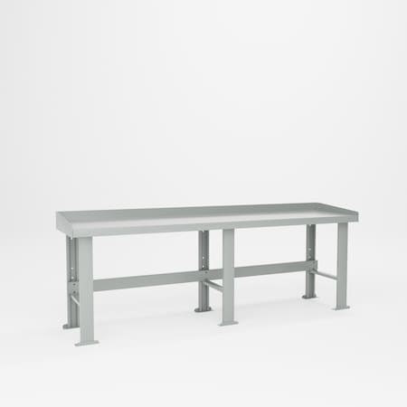 Pucel Workbench with Back and EndsTop, 96 in W x 24 in D x 34 in H, Red B-2496-34