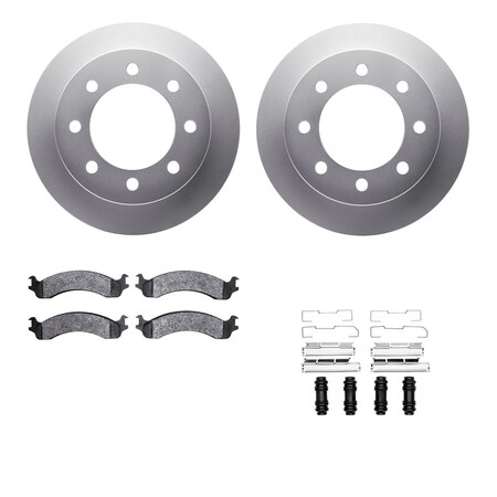 Dynamic Friction Co DFC GEOSPEC Coated Rotor- Heavy Duty Brake Pad includes Hardware 4412-40005