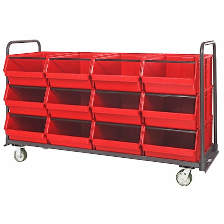 Quantum Storage Systems MAGNUM TOTE TRUCK 30 X 42 WITH BINS RED MTT-3042-743RD