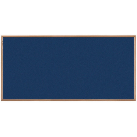 Aarco VIC Cork Bulletin Board w/ a Red Oak Frame w/ a Clear Lacquer Finish, Blueberry 48''Hx96''W OW4896214