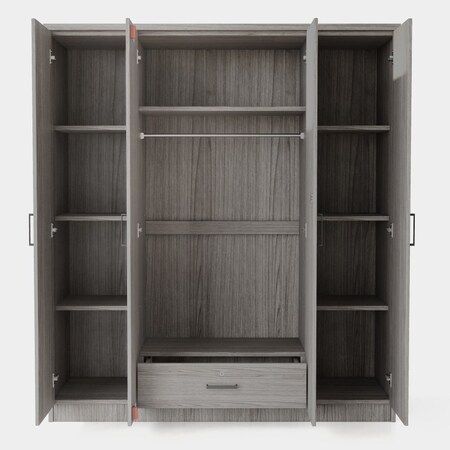 Homeroots Two Piece Gray Solid and Manufactured Wood Bedroom Set 662344