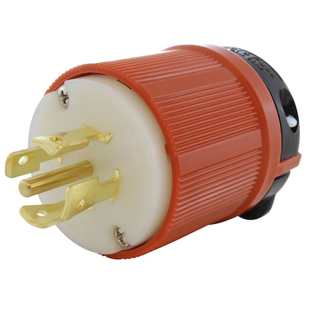 Ac Works Wiring Device, NEMA L22-20P Plug, 20A, 277/480V, 4-Pole 5-Wire, Locking, cULus Listed ASL2220P
