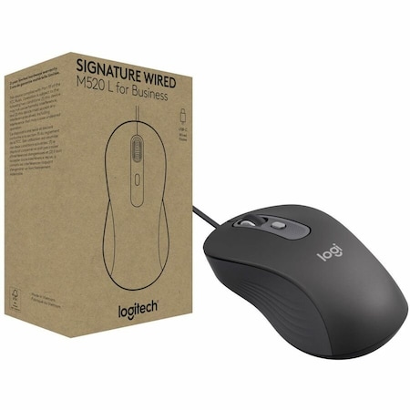 Logitech SIGNATURE WIRED M520 L FOR BUSINESS (GRAPHITE) - BROWN BOX; 910-007497