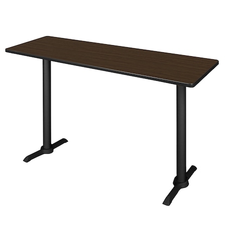 Regency Kobe T-Base Training Seminar Table W/ 2 Knight Mesh Chairs, 60 in W, 24 in L, Neo Walnut MCTRCT6024NW