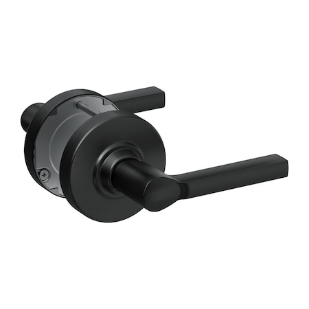 Schlage Grade 1 Double Dummy Cylindrical Lock, Non-Keyed, Latitude Lever with Rose, Matte Black Finish PC172 LAT 622