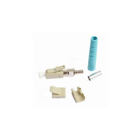 Cable Wholesale LC OM3, 3mm Multimode Zirconia Ferrule Epoxy Connector, Aqua Boot, 100 Pack 30F1-228HD