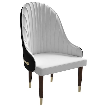 Leisuremod Elara Collection Wooden Dining Chair in Black/White EC59BLFW