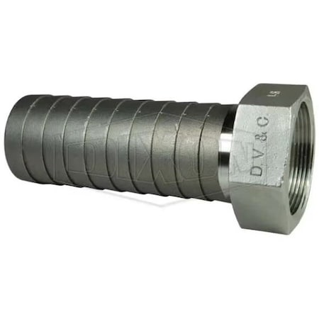 Dixon Super King Long Shank Coupling with SS Hex Nut, 1-1/2 in Nominal, Female NPSM End Style, 4-1/8 in L RSHR20