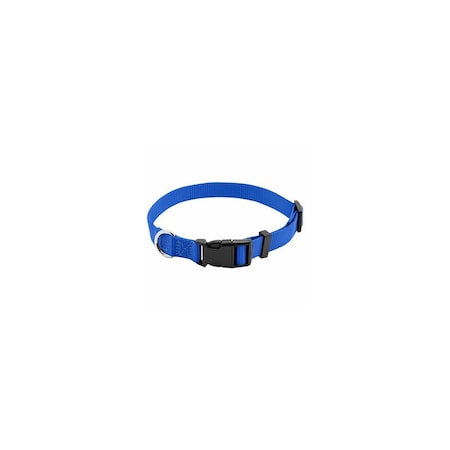 Pet Expert Dog Collar, Adjustable, Blue Nylon, Quadlock Buckle, 3/8 x 8 to 12-In. PE223888