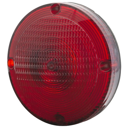 Grote Lighting 7in Red School Bus Signal Lamp, 12V, Round, Acrylic Lens, AMP Connector, 50132