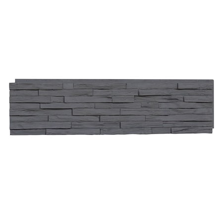 Durakwik Stone Siding Panel, 13 in L, 48 in W, 1-1/2 in Thick, Interlocking Edge, Coal Mine, 4PK 301CMP